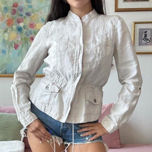 Linen Moto Jacket - Picture 5 of 10